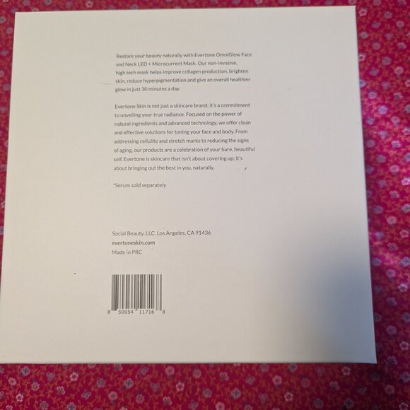 NWT Evertone OmniGlow Face Neck Mask 7 LED Colors Microcurrent Skin Rejuvenating - Picture 10 of 10